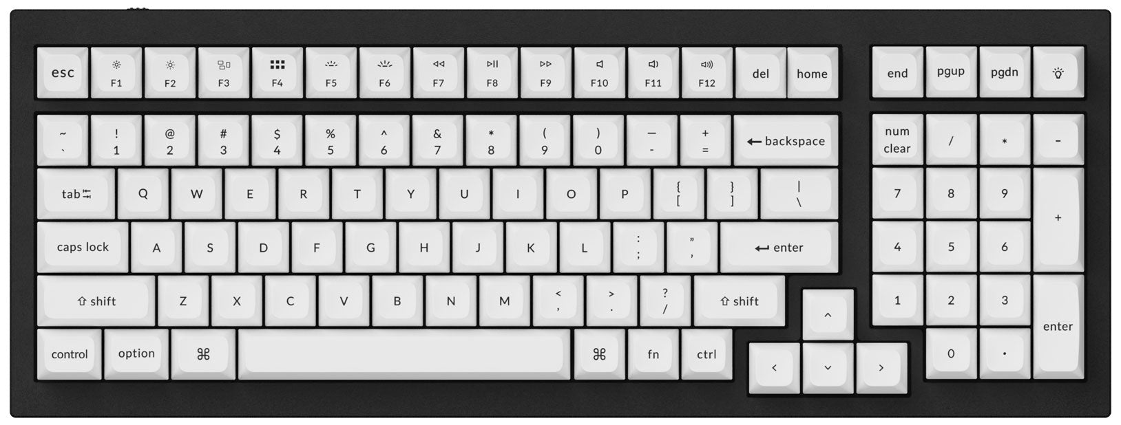 Double Shot KSA PBT Keycap Full Keycap Set Black on White