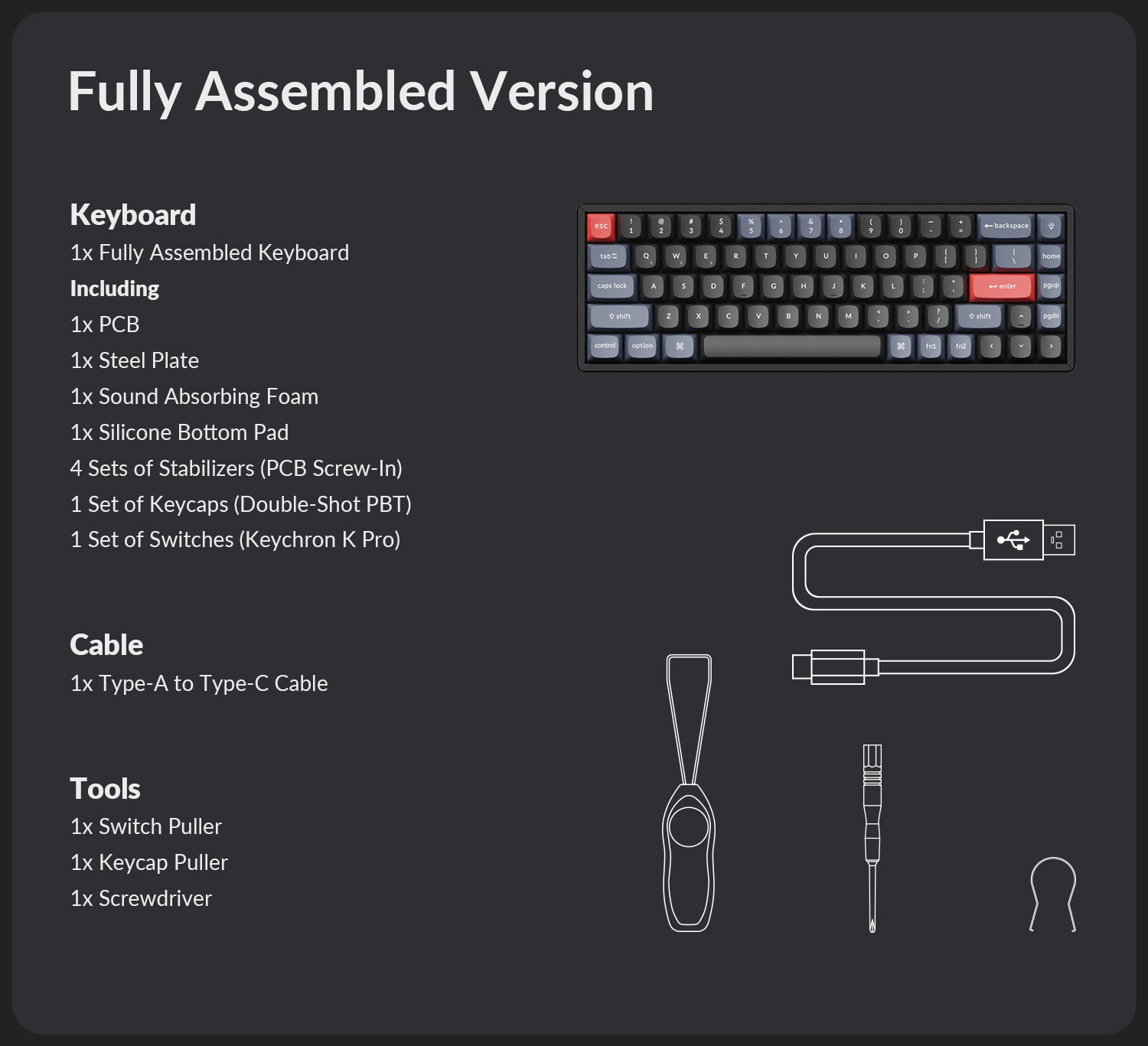 Keychron K6 Pro package content