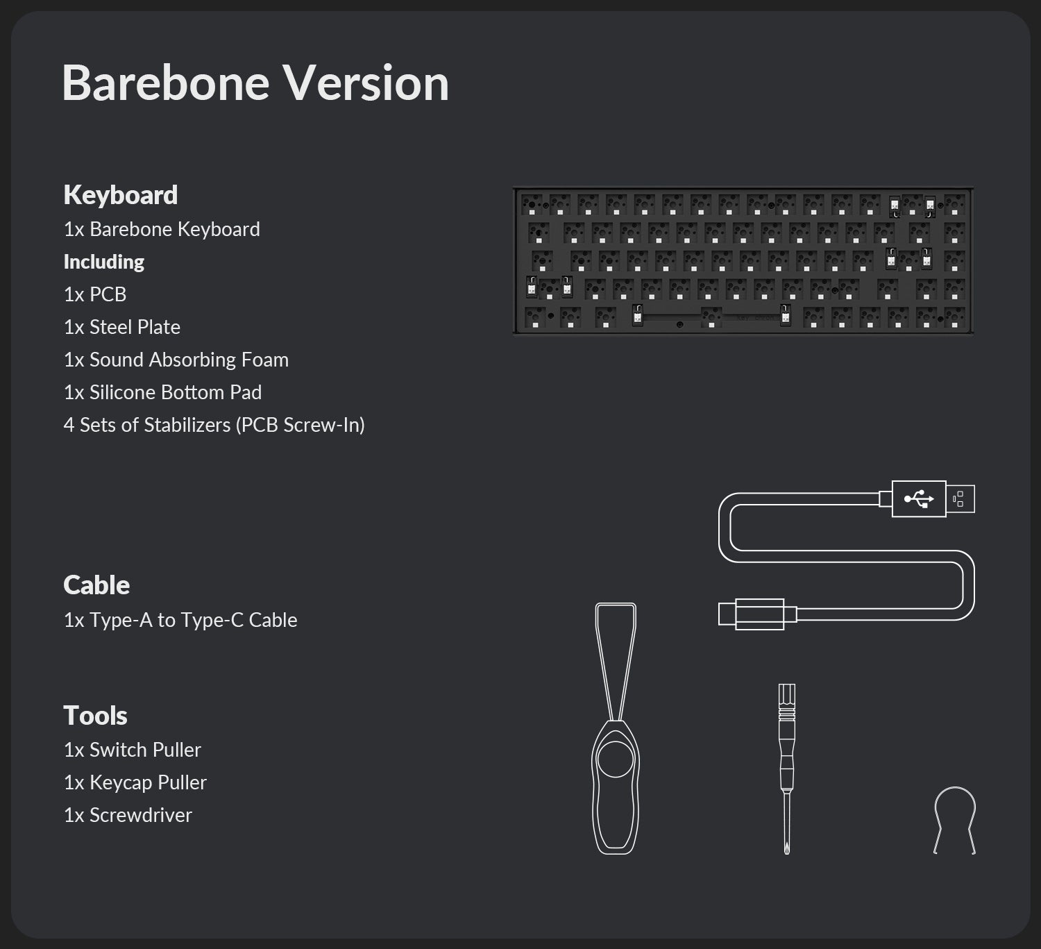 Keychron K6 Pro Barebone version package content