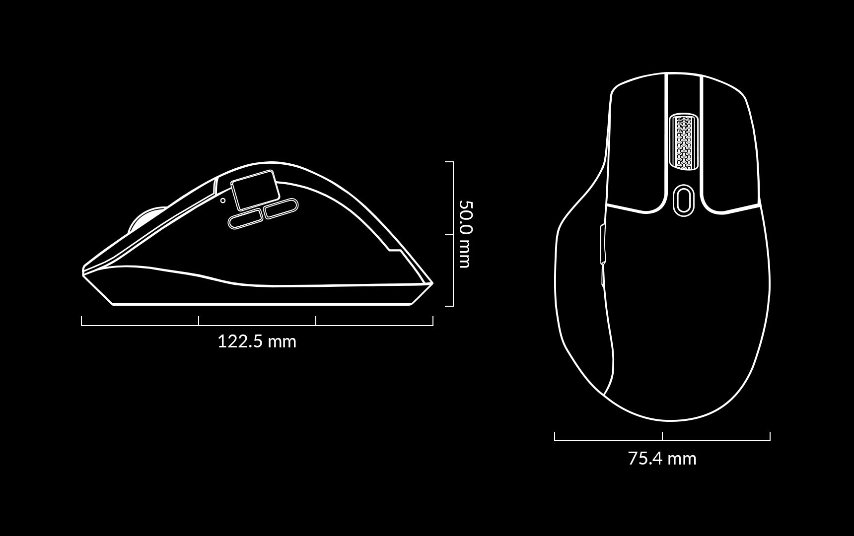 Size of the Keychron M6 wireless mouse